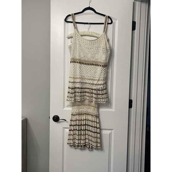 Bandolino Dresses & Skirts - Vintage Bandolino Y2K Mermaid Boho Crochet Matching Skirt Set-Top XL, bottoms L